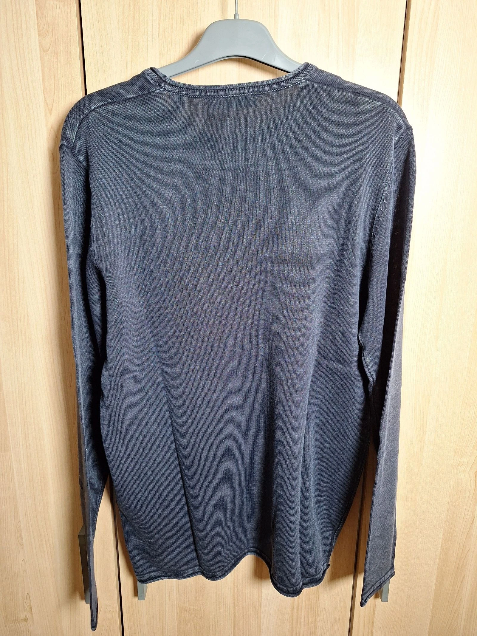 Suéter masculino azul marinho com efeito desbotado novo com etiqueta Only and Sons tamanho M – photo 3
